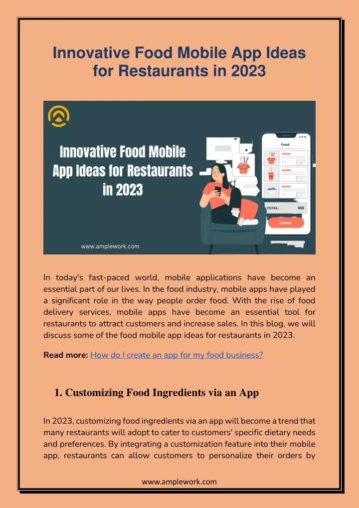 innovative food mobile app ideas for restaurants