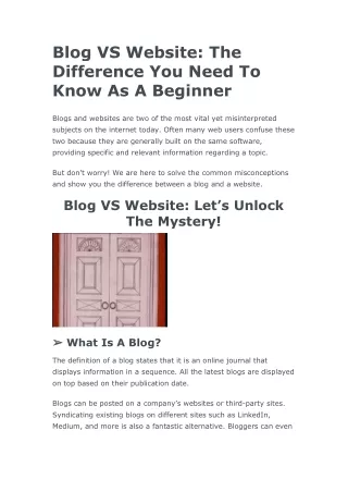 blog vs website the difference you need to know