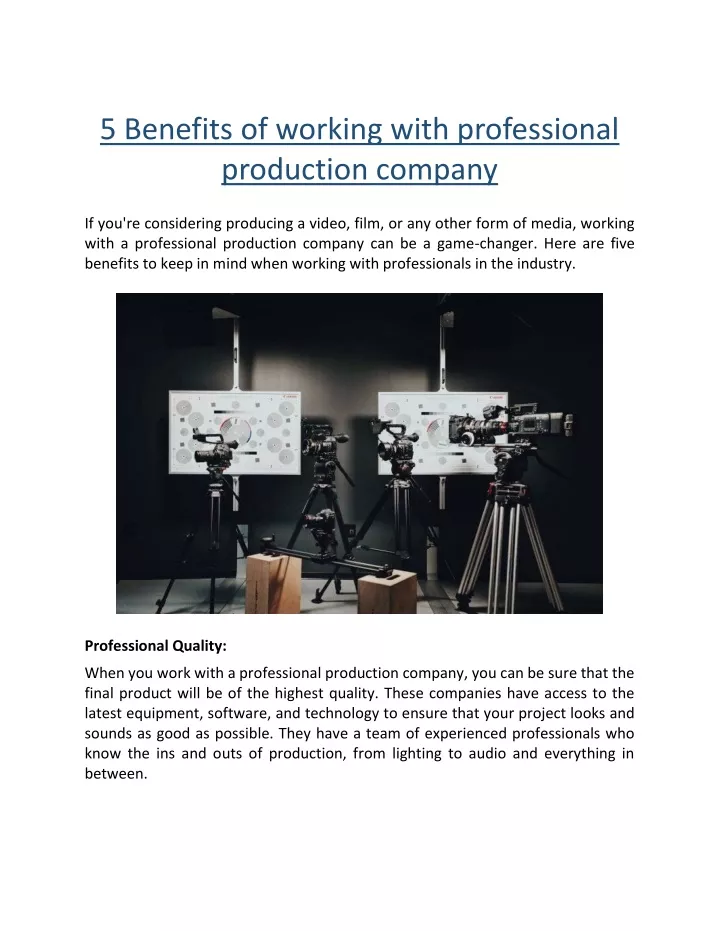 5 benefits of working with professional