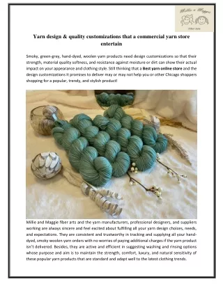 Yarn design & quality customizations that a commercial yarn store entertain