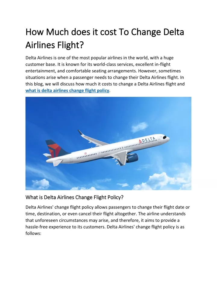 how much does it cost to change delta how much
