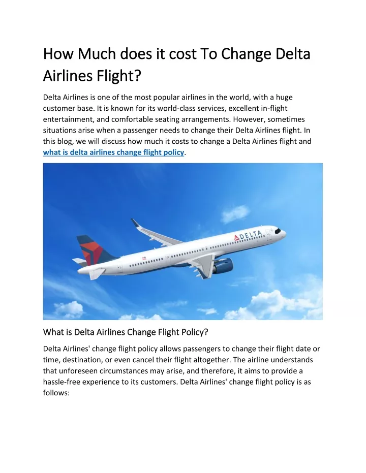 PPT - How Much does it cost To Change Delta Airlines Flight PowerPoint ...