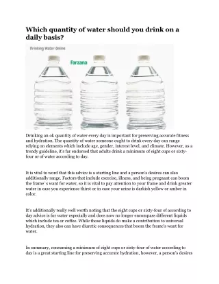 which quantity of water should you drink
