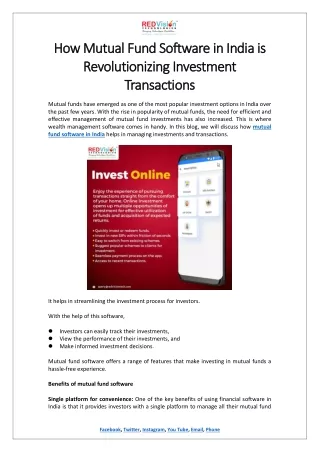 how mutual fund software in india is how mutual