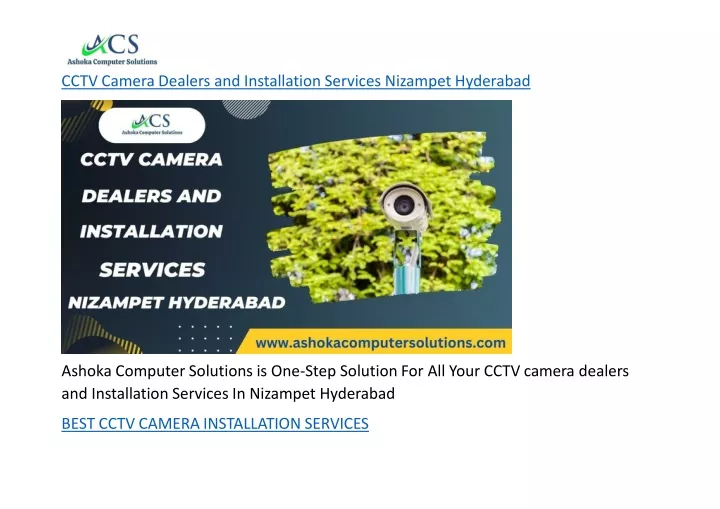 cctv camera dealers and installation services