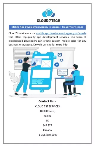 Mobile App Development Agency In Canada | Cloud7itservices.ca
