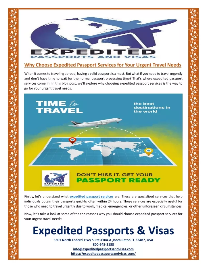 why choose expedited passport services for your