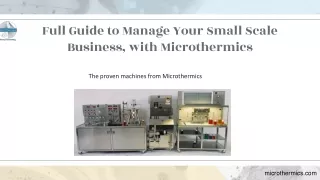 Full Guide to Manage Your Small Scale Business with Microthermics