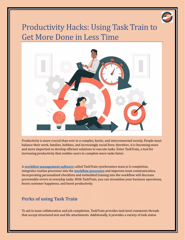 productivity hacks using task train to get more