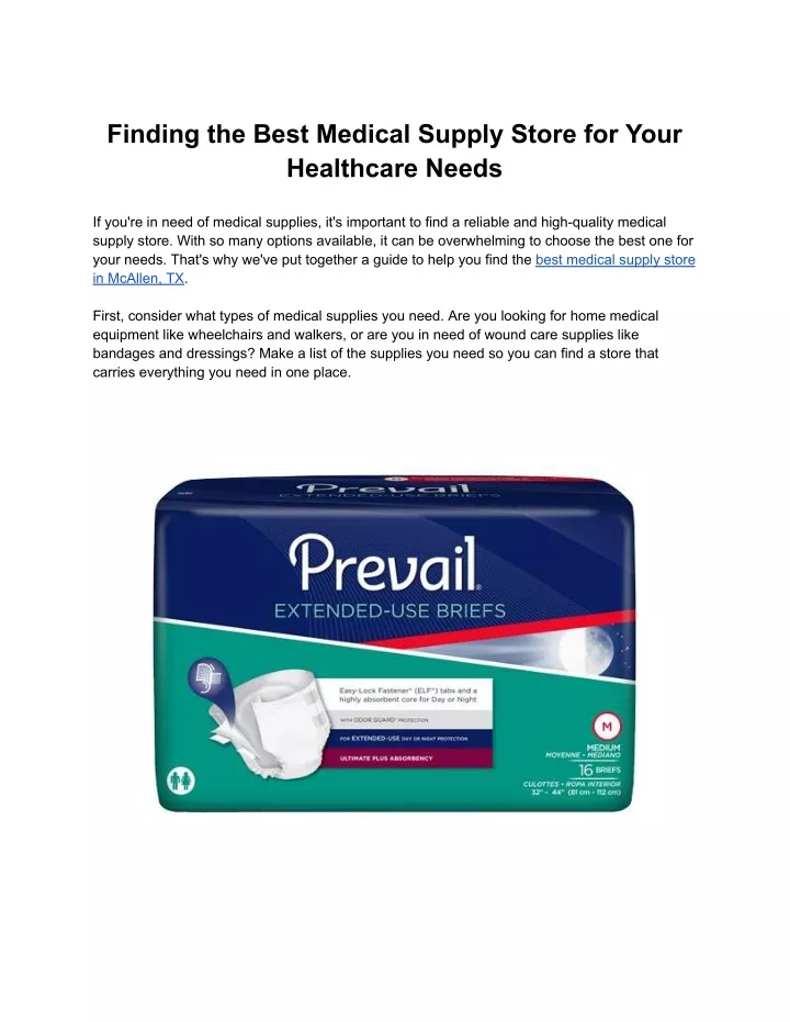 finding the best medical supply store for your