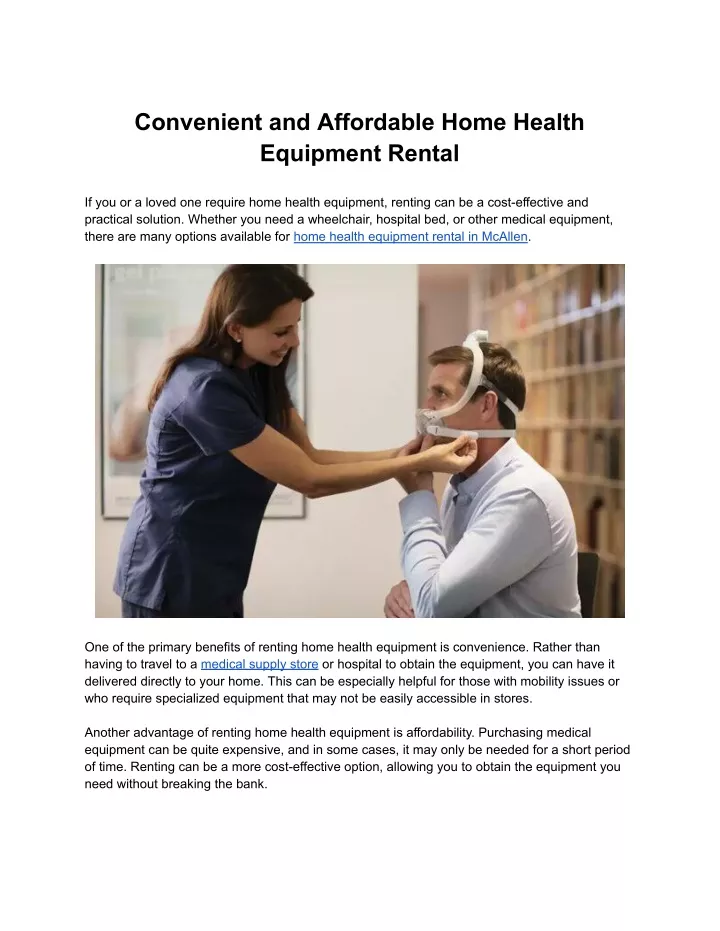 convenient and affordable home health equipment