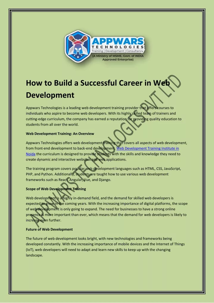 how to build a successful career