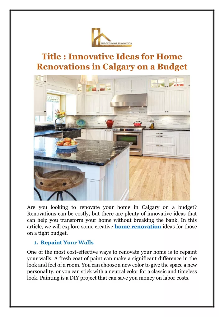 title innovative ideas for home renovations