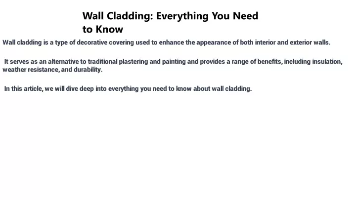 wall cladding everything you need to know