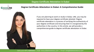 Know about Degree Certificate Attestation in Dubai