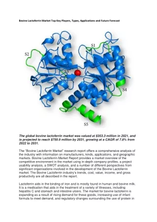 Bovine Lactoferrin Market Top Key Players, Types, Applications and Future Foreca