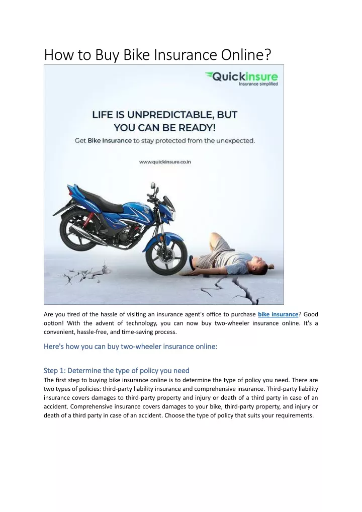 how to buy bike insurance online