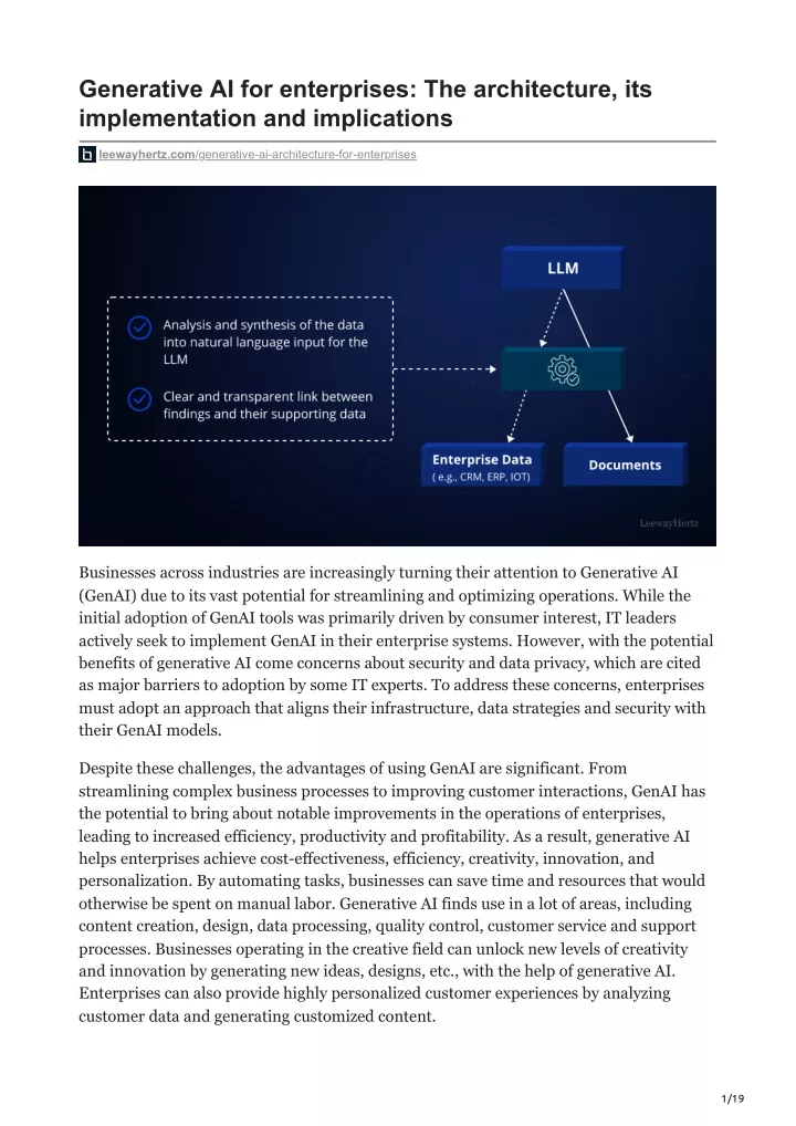 generative ai for enterprises the architecture