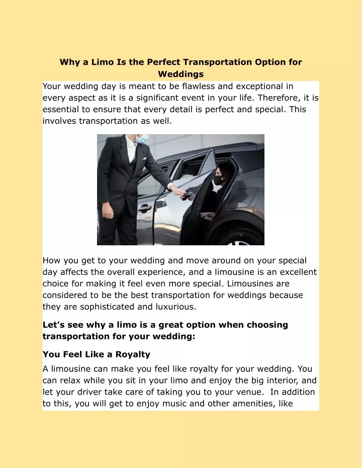 why a limo is the perfect transportation option