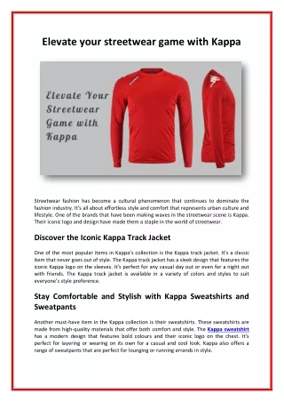 Elevate your streetwear game with Kappa