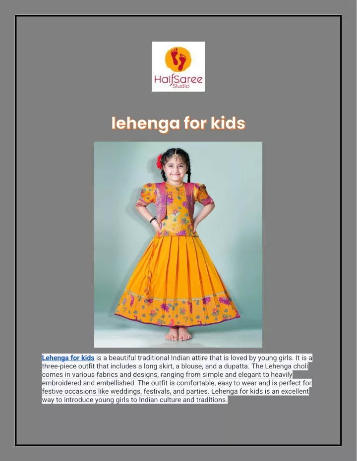 lehenga for kids is a beautiful traditional