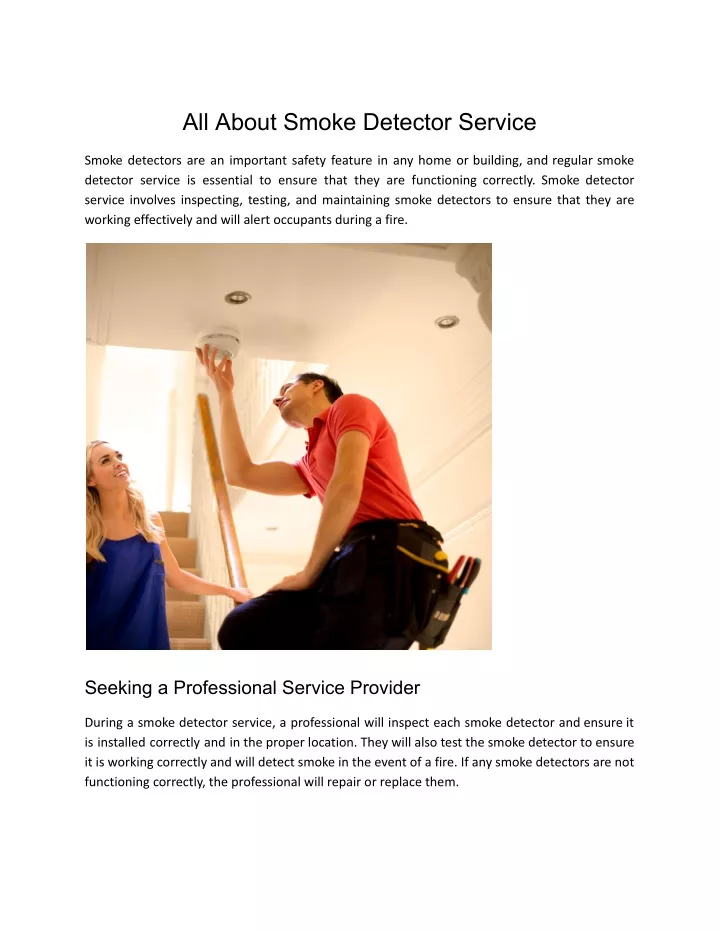 all about smoke detector service