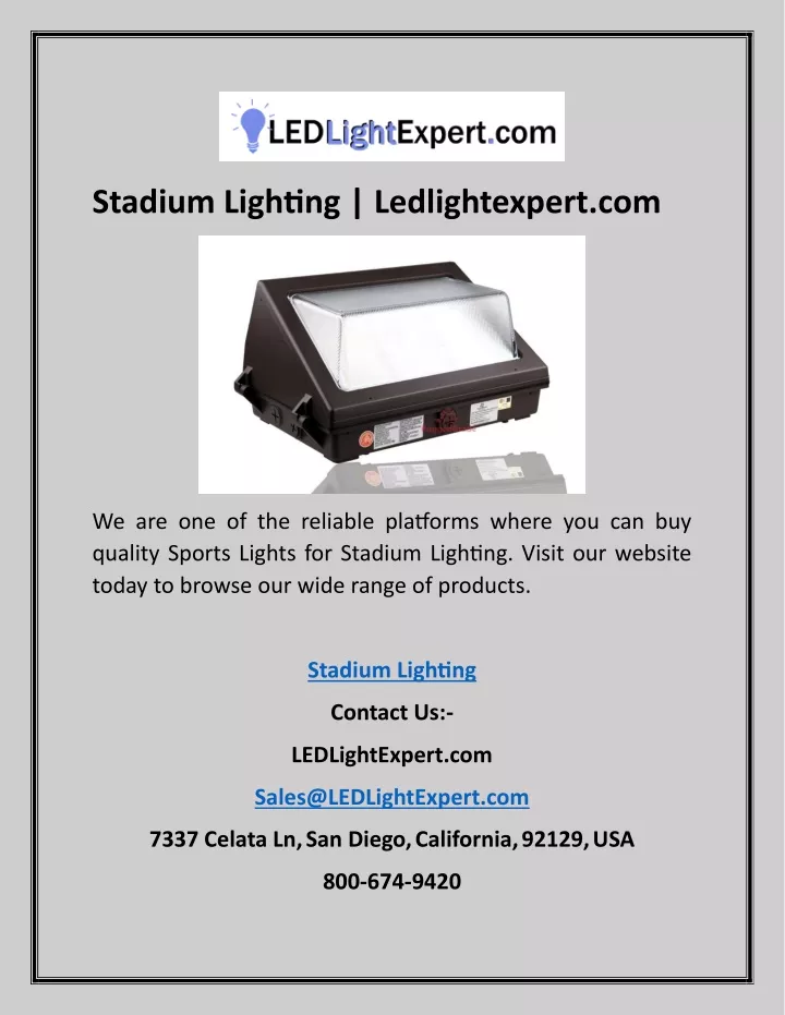 stadium lighting ledlightexpert com