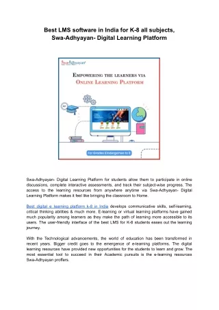 best lms software in india for k 8 all subjects