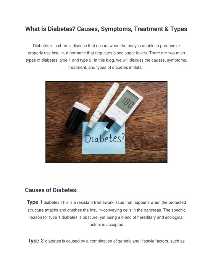 what is diabetes causes symptoms treatment types