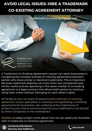 avoid legal issues hire a trademark co existing