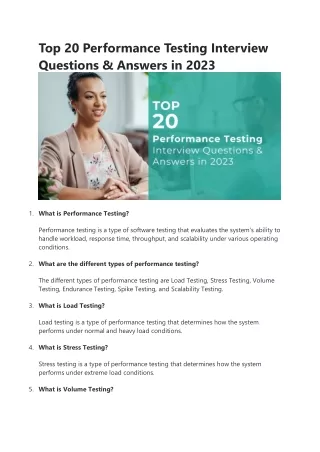 top 20 performance testing interview questions