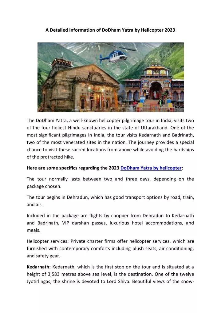 a detailed information of dodham yatra