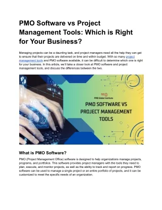 pmo software vs project management tools which