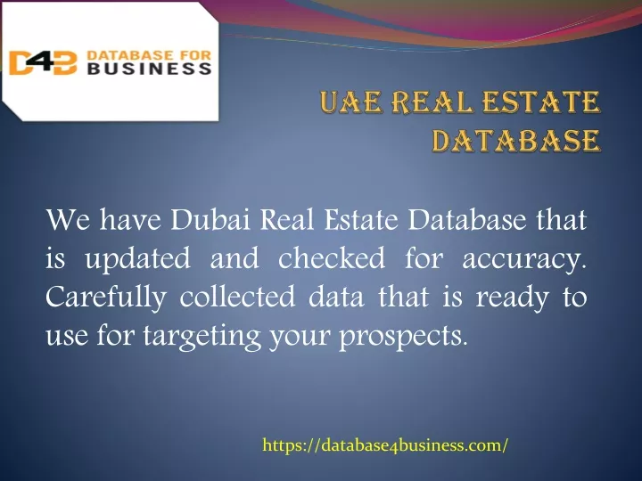 uae real estate database