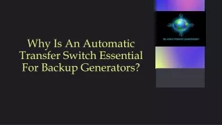 why is an automatic transfer switch essential