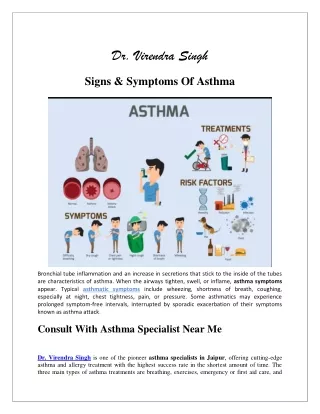 Signs & Symptoms Of Asthma