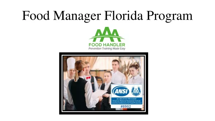 food manager florida program