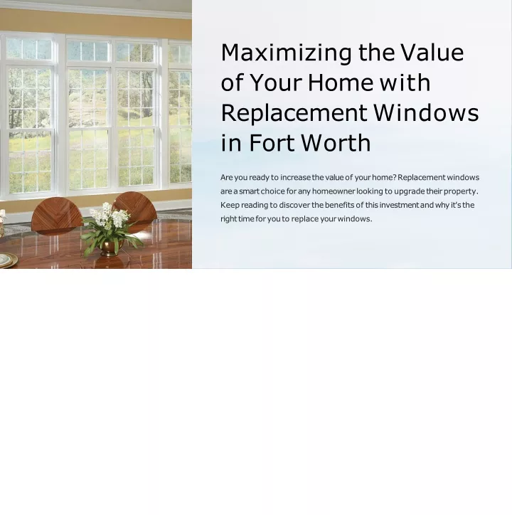 maximizing the value of your home with replacement windows in fort worth