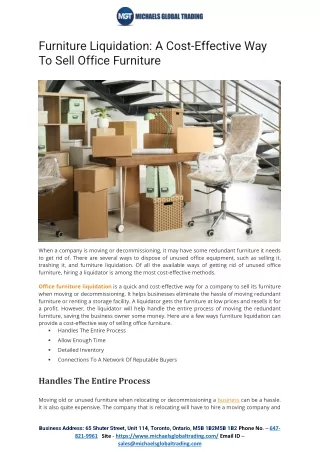 Furniture Liquidation: A Cost-Effective Way To Sell Office Furniture