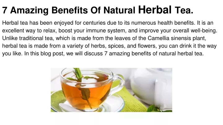 7 amazing benefits of natural herbal tea