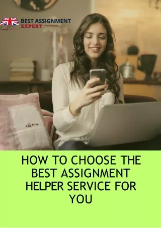 How to Choose the Best Assignment Helper Service for You