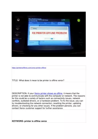 https printersofflines com xerox printer offline