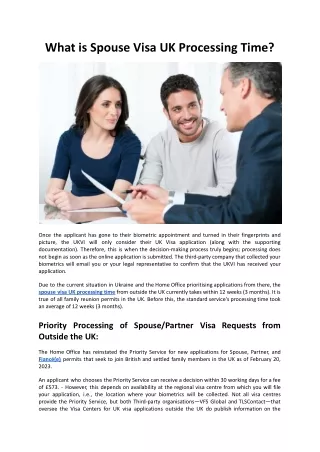 What is Spouse Visa UK Processing Time - My Legal Services