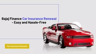 Bajaj Finance Car Insurance Renewal - Easy and Hassle-Free