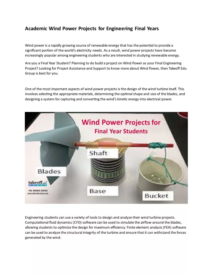 academic wind power projects for engineering