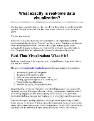 what exactly is real time data visualization