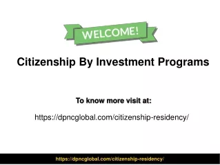 citizenship by investment programs