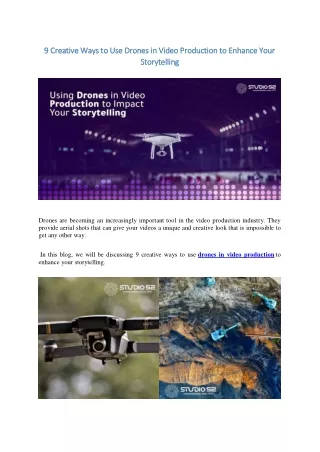 9 creative ways to use drones in video production