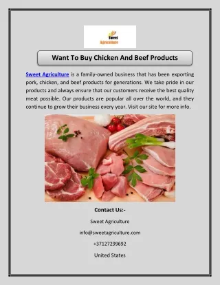 Want To Buy Chicken And Beef Products