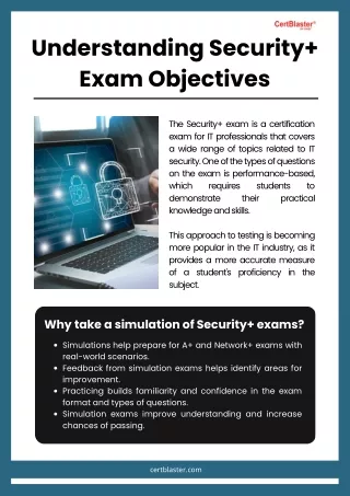 Understanding Security  Exam Objectives